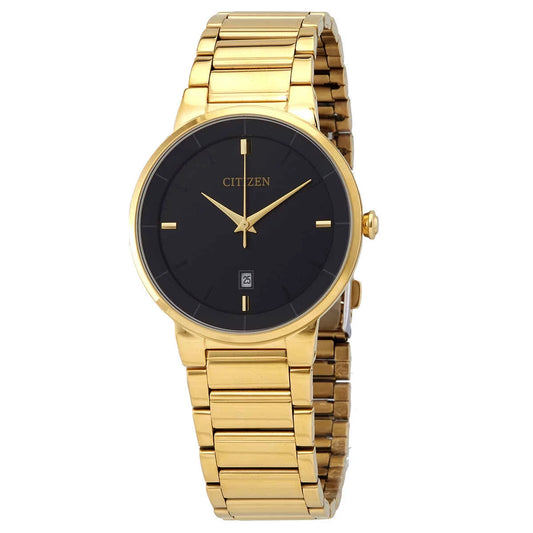 Quartz Black Dial Yellow Gold-Tone Men'S Watch BI5012-53E