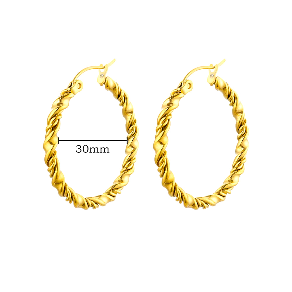 U Shape Hoop Earrings for Women Smooth Gold Plated Stainless Steel Earrings Female Classic Statement Wedding Ear Jewelry Aretes