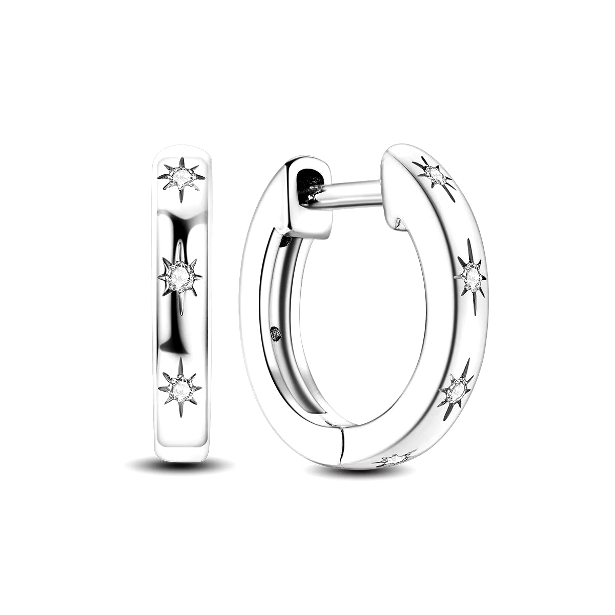 1PC Hoop Earrings Silver Plated Women Fashion Jewelry Gift for Party Anniversary