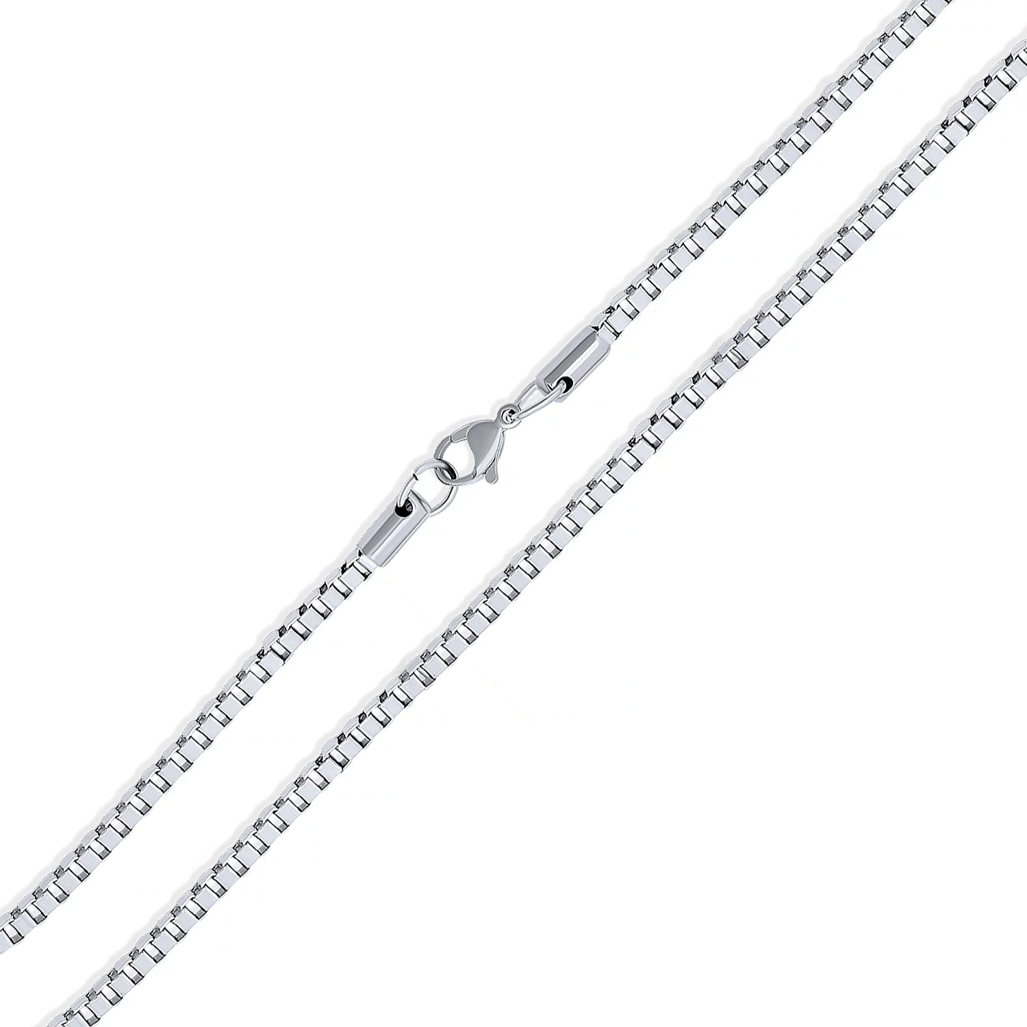 Mens Stainless Steel 3Mm Medium Men'S Box Chain Necklace